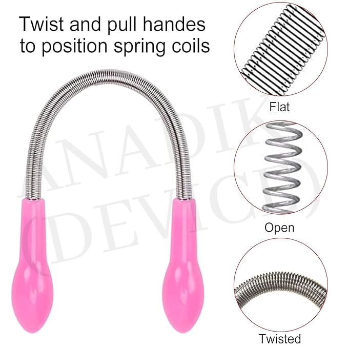 Facial Hair Spring Remover Stick Removal Threading Beauty Tool Epilator 2 pcs
