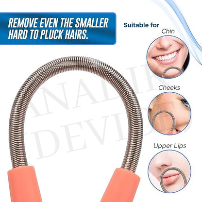 Facial Hair Spring Remover Stick Removal Threading Beauty Tool Epilator 2 pcs
